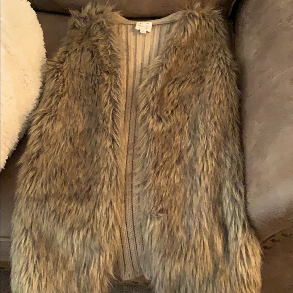 Juniors Faux Fur Sweater Vest